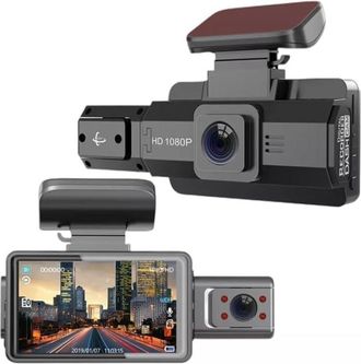 OEM Grabadora De Conducci&oacute;n Para Coche F9 Con Doble C&aacute;mara Frontal E Interior, Visi&oacute;n Nocturna Infrarroja Hd