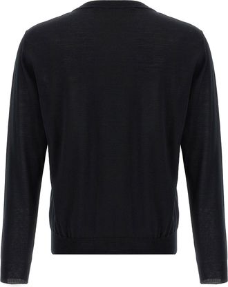 Valentino Garavani Logo-Embroidered Wool Sweater - Black