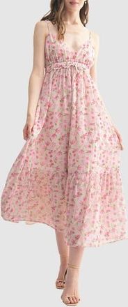 Lush Tiered Maxi Dress in Pink Floral at Nordstrom Rack, Size Medium