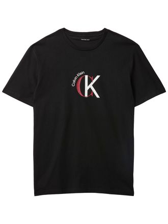 Calvin Klein Jeans T-Shirt CALVIN KLEIN JEANS, Herren, Gr. XXL, schwarz, Web, Obermaterial: 100% Baumwolle, unifarben, regular fit normal, Rundhals, eingesetzt abgestepp