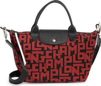 Longchamp Small Le Pliage LGP Convertible Top Handle Bag in Blk/brick at Nordstrom Rack