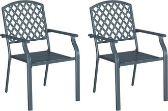 vidaXL Vidaxl - Silla 2 Pcs Antracita 56 X 65 X 89cm Acero