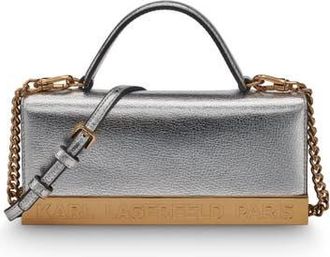 Karl Lagerfeld Jacqueline Crossbody in Silver/gold at Nordstrom