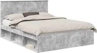 vidaXL Estructura De Cama Con Cabecera Gris Concreto 150 X 200 Cm Vidaxl