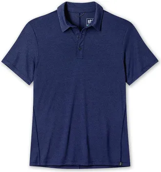 Stio | Mens Divide Polo Shirt, Size Extra Large in Mountain Shadow Heather | Cotton