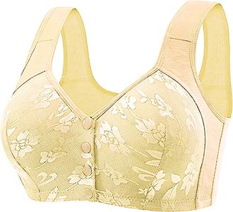 Generic Front Closure Bras for Older Women Clear Back Push Up Bra Women Inner Bra Combo Sleep Bras Women Cotton Backless Lift Up Bra Non Wired Padded Bras Yog