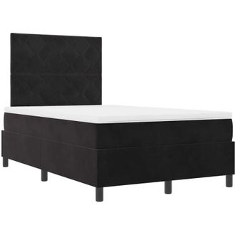 vidaXL Vidaxl - Cama Tipo Box Spring Con Colch&oacute;n Negro 120 X 200 Cm Terciopelo