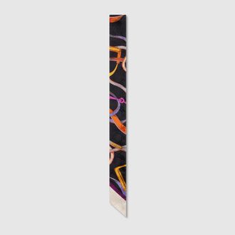 Gucci Printed GG Silk Jacquard Ribbon, Black