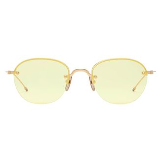 Thom Browne Semi-Rimless Oval Zonnebril - unisex - Accessoires - Geel - Maat: 52 MM