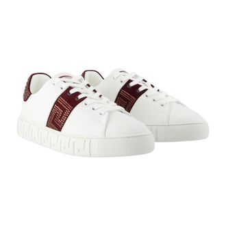 Versace Womens Hotfix Canvas Sneaker White