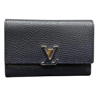 Louis Vuitton Pre-owned Wallets, female, Blue, Size: ONE SIZE Pre-owned Portefeuille Capucines Compact Leather Wallet