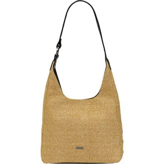 Hammitt Tim Medium Hobo Bag in Noir Smooth Raffia/Gunmetal at Nordstrom