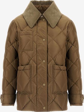 Herno Kurz-Steppmantel mit Cordkragen