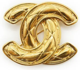 Chanel Vintage Metalen Broche CC