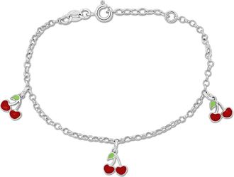Delmar Cherry Enamel Charm Bracelet in Silver/Red at Nordstrom Rack