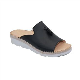 Eric Michael Womens Tassel Slide Sandals In Black