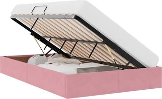 vidaXL Estructura De Cama Ottoman Rosa 120 X 200 Cm Terciopelo Vidaxl