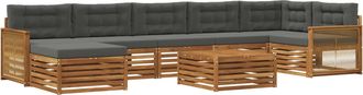 vidaXL Conjunto De Sof&aacute;s De Exterior 8 Uds. Natural Y Antracita Vidaxl