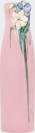 LEO LIN Rayna Embroidered Bustier Maxi Dress