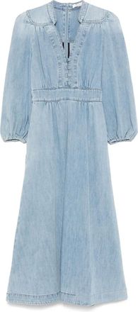 Zimmermann Abito denim con scollo a V - Blu