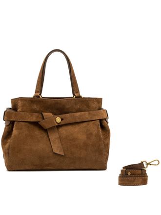 Gianni Chiarini Medium-Sized Suede Handbag With Gold-Tone Closure