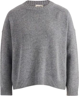 Max Mara Truien & Vesten, Dames, Grijs, S, Wol, Oversized Wool Jumper