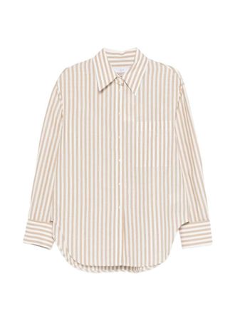 Iro Beige Striped Cotton Shirt