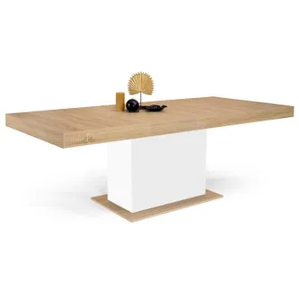 IDMarket Tavolo Da Pranzo Rettangolare Allungabile Eden 6-10 Persone In Legno E Bianco 160-200 Cm