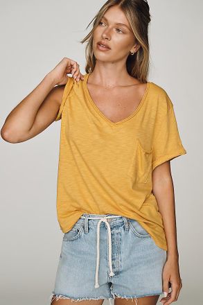 Pilcro Quinn Drapey V-Neck Tee