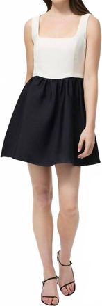 French Connection Structured Square Neck Sleeveless Mini Dress In Porcelain Cream