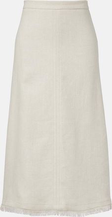 Max Mara Gonna midi Fiocchi in lino e cotone