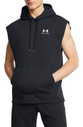 Under Armour Icon Fleece Sleeveless Hoodie in Black at Nordstrom, Size Xx-Large