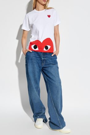 Comme Des Gar&ccedil;ons Comme Des Gar&ccedil;ons Play T-shirt With Print, Womens, White