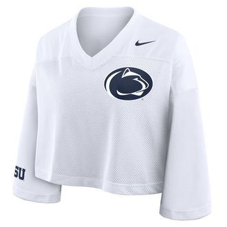 Nike Penn State Jersey Nike Womens Dri-FIT College Cropped Top in White | 03O310APSN-V4C