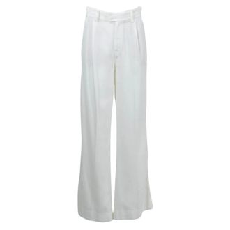7 For All Mankind Wide Trousers, female, White, Size: W26 Pleated Trouser