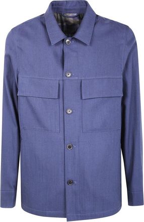 Paul Smith Wollen overhemdjas - Heren - Zomerjassen - Blauw - L - Wol - Jassen
