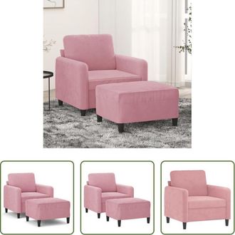 vidaXL vidaXL Seduta in velluto - Poltrona con Poggiapiedi Rosa 60 cm Velluto