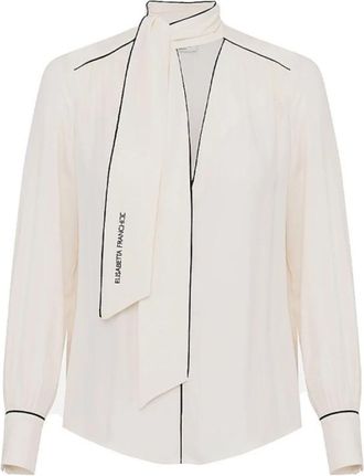 Elisabetta Franchi Ca 10451E2E84 Blouse - Dames - Blouses - Wit - XS - Overhemden