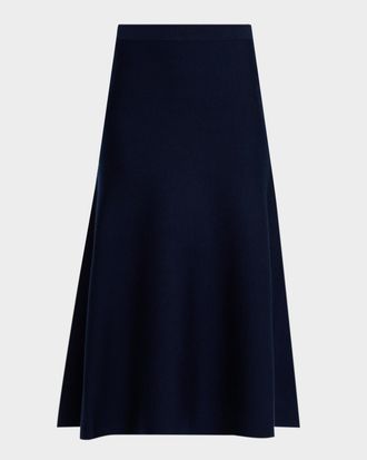 Gabriela Hearst Freddie Midi Wool-Cashmere Skirt