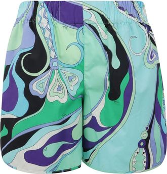 Pucci Short Shorts, female, Multicolor, XS, Orchid Print Cotton Shorts