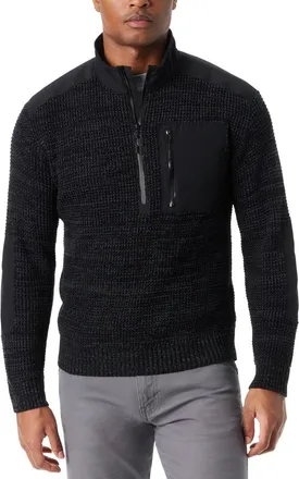G.H. Bass & Co. Bass Outdoor Sweater Mens Black Beau Long Sleeve Mock Neck Pullover FTS122