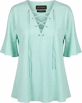 Trussardi Blouses - Dames - Blouses & Shirts - Blauw - Maat: S Katoen