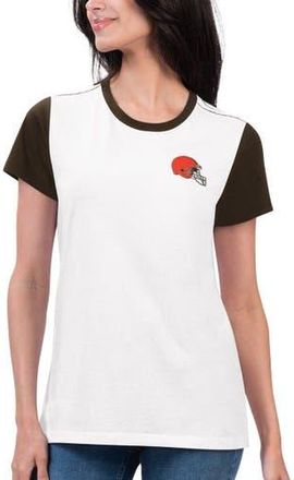 G-III 4Her by Carl Banks Womens G-III 4Her by Carl Banks White/Brown Cleveland Browns Fashion Illustration T-Shirt at Nordstrom, Size Xx-Large