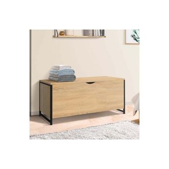 IDMarket Detroit ba&uacute;l 100 cm madera y negro dise&ntilde;o industrial