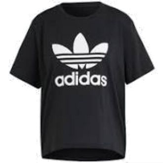 adidas (WMNS) adidas Adicolor Trefoil Boxy T-Shirt Asia Sizing Black White IU2422