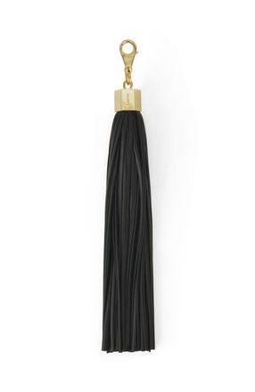 Lanvin Leather Pompom Bag Charm in Black at Nordstrom