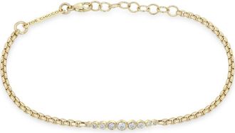 Zo&euml; Chicco 14K Gold Graduated Bezel Diamond Bracelet in 14K Yellow Gold at Nordstrom, Size 7
