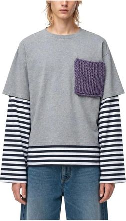 Charles Jeffrey Loverboy Maglione Girocollo a Righe Sovrapposte - - Tops - Uomo - Multicolore - L