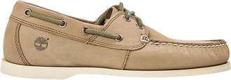 Timberland Leren bootschoenen voor heren met contrasterende veters (Licht Taupe)