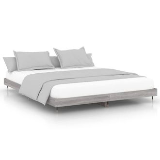 Berkfield Home Bed Frame Grey Sonoma 120x200 cm Engineered Wood | Size: Small Double